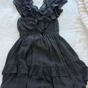 Abercrombie & Fitch Black Ruffled Blouse